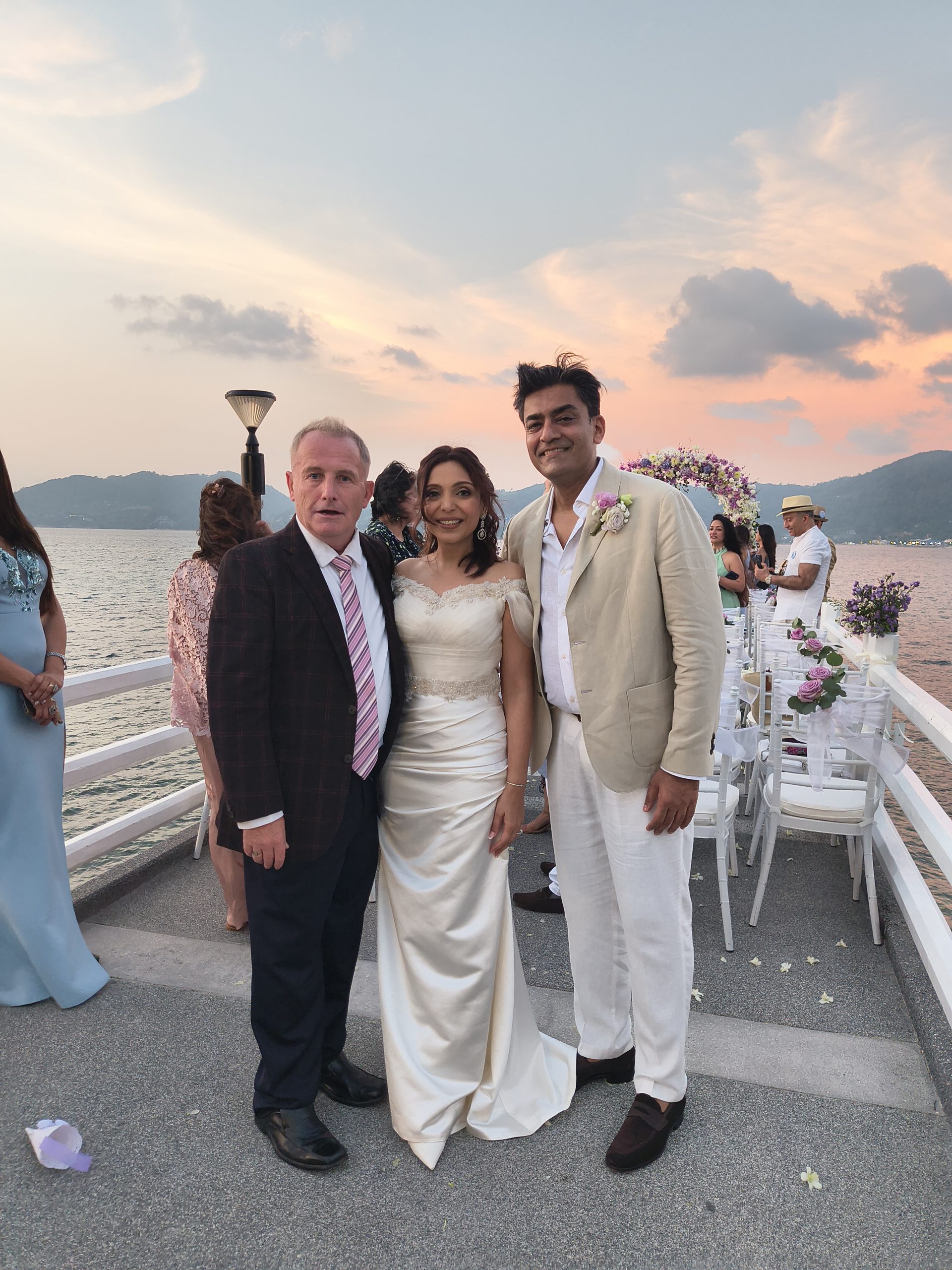 Pier sunset reception — Oceanfront pier, Phuket